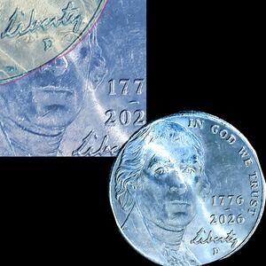2026 Commemorative Semiquincentennial Jefferson Nickle  Die Clash Doubled Die
